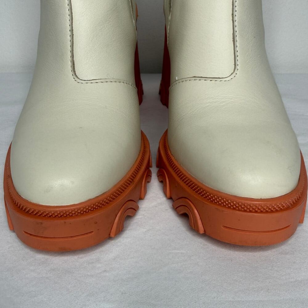 Sorel Brex Chelsea Boot Cream Leather Lug Platform Booties Spring Size 8 - Picture 6 of 12